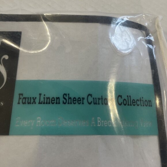 Exclusive Fabrics White Orchid Faux Linen Sheer Curtain  50 In X 108 In - Picture 5 of 5